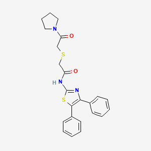 molecular formula C23H23N3O2S2 B2737884 N-(4,5-二苯基噻唑-2-基)-2-((2-氧代-2-(吡咯啉-1-基)乙基)硫)乙酰胺 CAS No. 681225-62-7