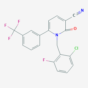 molecular formula C20H11ClF4N2O B2737885 1-(2-Chloro-6-fluorobenzyl)-2-oxo-6-[3-(trifluoromethyl)phenyl]-1,2-dihydro-3-pyridinecarbonitrile CAS No. 252059-79-3