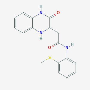 molecular formula C17H17N3O2S B2737886 N-[2-(甲磺酰基)苯基]-2-(3-氧代-1,2,3,4-四氢喹喑-2-基)乙酰胺 CAS No. 342615-41-2