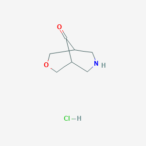 molecular formula C7H12ClNO2 B2737890 3-OXA-7-AZABICYCLO[3.3.1]NONAN-9-ONE hydrochloride CAS No. 1228600-54-1