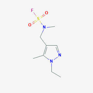 molecular formula C8H14FN3O2S B2737893 N-[(1-Ethyl-5-methylpyrazol-4-yl)methyl]-N-methylsulfamoyl fluoride CAS No. 2411296-17-6