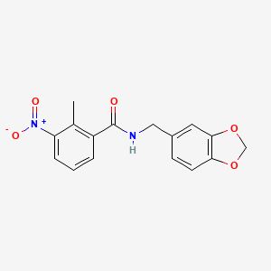 molecular formula C16H14N2O5 B2737896 N-(1,3-benzodioxol-5-ylmethyl)-2-methyl-3-nitrobenzamide CAS No. 325809-76-5