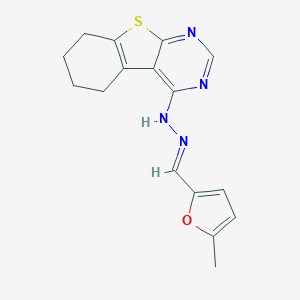 molecular formula C16H16N4OS B273790 5-Methyl-2-furaldehyde 5,6,7,8-tetrahydro[1]benzothieno[2,3-d]pyrimidin-4-ylhydrazone 