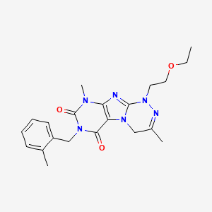 molecular formula C21H26N6O3 B2737905 1-(2-ethoxyethyl)-3,9-dimethyl-7-(2-methylbenzyl)-1,4-dihydro-[1,2,4]triazino[3,4-f]purine-6,8(7H,9H)-dione CAS No. 919028-20-9