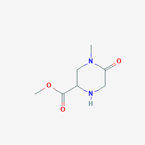 molecular formula C7H12N2O3 B2737908 甲基 4-甲基-5-氧代哌嗪-2-羧酸酯 CAS No. 1822575-15-4