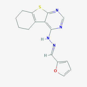 molecular formula C15H14N4OS B273791 2-Furaldehyde 5,6,7,8-tetrahydro[1]benzothieno[2,3-d]pyrimidin-4-ylhydrazone 