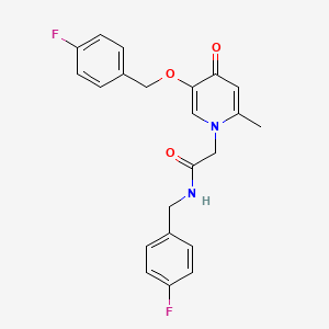 molecular formula C22H20F2N2O3 B2737913 N-(4-fluorobenzyl)-2-(5-((4-fluorobenzyl)oxy)-2-methyl-4-oxopyridin-1(4H)-yl)acetamide CAS No. 946379-85-7