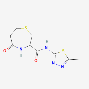 molecular formula C9H12N4O2S2 B2737918 N-(5-甲基-1,3,4-噻二唑-2-基)-5-氧代-1,4-噻杂庚烷-3-羧酰胺 CAS No. 1396565-49-3