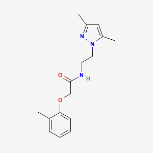 molecular formula C16H21N3O2 B2737921 N-(2-(3,5-dimethyl-1H-pyrazol-1-yl)ethyl)-2-(o-tolyloxy)acetamide CAS No. 1235633-74-5