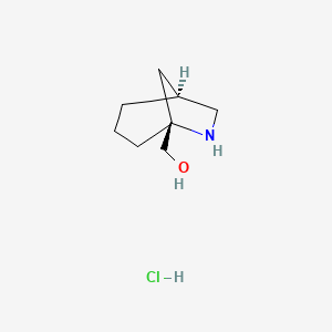 molecular formula C8H16ClNO B2737942 [(1S,5R)-6-Azabicyclo[3.2.1]octan-5-yl]methanol;hydrochloride CAS No. 2418595-08-9