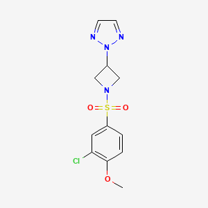 molecular formula C12H13ClN4O3S B2737949 2-(1-((3-氯-4-甲氧基苯基)磺酰)氮杂环丁烷-3-基)-2H-1,2,3-三唑 CAS No. 2178771-18-9