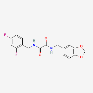 molecular formula C17H14F2N2O4 B2737950 N1-(苯并[d][1,3]二噁杂环-5-基甲基)-N2-(2,4-二氟苯甲基)草酰胺 CAS No. 1210723-78-6