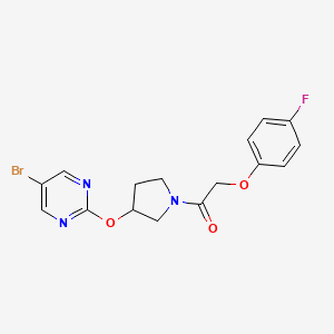 molecular formula C16H15BrFN3O3 B2737954 1-{3-[(5-Bromopyrimidin-2-yl)oxy]pyrrolidin-1-yl}-2-(4-fluorophenoxy)ethan-1-one CAS No. 2097890-24-7