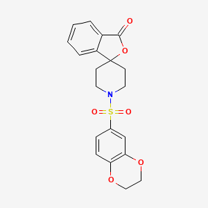 molecular formula C20H19NO6S B2737957 1'-((2,3-二氢苯并[b][1,4]二噁杂环-6-基)磺酰)-3H-螺[异苯并噻喃-1,4'-哌啶]-3-酮 CAS No. 1704528-37-9