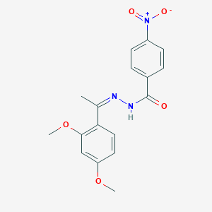 molecular formula C17H17N3O5 B273796 N'-[(1E)-1-(2,4-dimethoxyphenyl)ethylidene]-4-nitrobenzohydrazide 