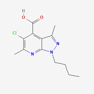 B2737961 1-butyl-5-chloro-3,6-dimethyl-1H-pyrazolo[3,4-b]pyridine-4-carboxylic acid CAS No. 937597-50-7