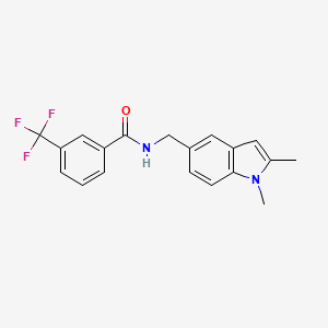 molecular formula C19H17F3N2O B2737972 N-[(1,2-dimethylindol-5-yl)methyl]-3-(trifluoromethyl)benzamide CAS No. 852137-51-0