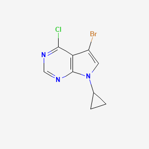 molecular formula C9H7BrClN3 B2737992 5-Bromo-4-chloro-7-cyclopropyl-7H-pyrrolo[2,3-D]pyrimidine CAS No. 2089098-89-3