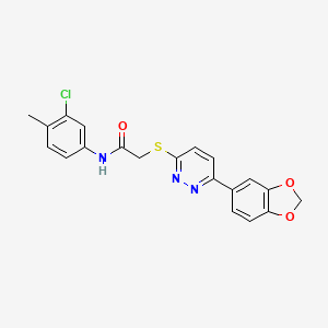 B2737995 2-[6-(1,3-benzodioxol-5-yl)pyridazin-3-yl]sulfanyl-N-(3-chloro-4-methylphenyl)acetamide CAS No. 920437-41-8