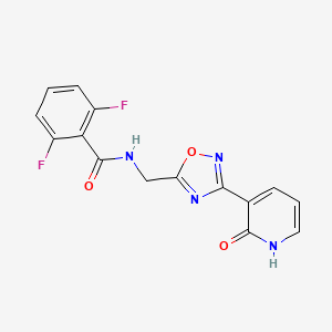molecular formula C15H10F2N4O3 B2738004 2,6-二氟-N-((3-(2-氧代-1,2-二氢吡啶-3-基)-1,2,4-噁二唑-5-基亚甲基)甲基)苯甲酰胺 CAS No. 2034285-11-3