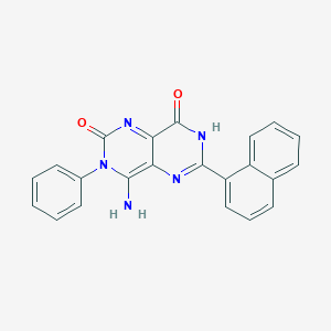 molecular formula C22H15N5O2 B2738005 4-亚胺-6-(1-萘基)-3-苯基-1,3,7-三氢-5,7-二氮杂喹唑啉-2,8-二酮 CAS No. 1119392-02-7