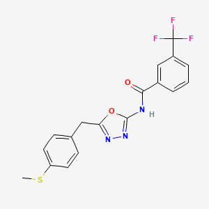 B2738012 N-(5-(4-(methylthio)benzyl)-1,3,4-oxadiazol-2-yl)-3-(trifluoromethyl)benzamide CAS No. 1172756-39-6