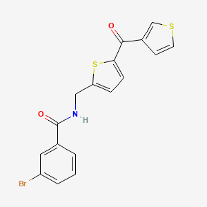molecular formula C17H12BrNO2S2 B2738019 3-溴-N-((5-(噻吩-3-甲酰)噻吩-2-基)甲基)苯甲酰胺 CAS No. 1797600-77-1