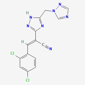 B2738033 3-(2,4-dichlorophenyl)-2-[5-(1H-1,2,4-triazol-1-ylmethyl)-1H-1,2,4-triazol-3-yl]acrylonitrile CAS No. 1164552-63-9