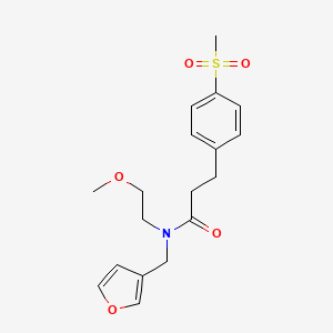 molecular formula C18H23NO5S B2738040 N-(furan-3-ylmethyl)-N-(2-methoxyethyl)-3-(4-(methylsulfonyl)phenyl)propanamide CAS No. 2034410-03-0