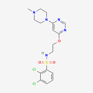 molecular formula C17H21Cl2N5O3S B2738042 2,3-dichloro-N-(2-((6-(4-methylpiperazin-1-yl)pyrimidin-4-yl)oxy)ethyl)benzenesulfonamide CAS No. 1170932-70-3