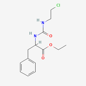 molecular formula C14H19ClN2O3 B2738050 Ethyl 2-(([(2-chloroethyl)amino]carbonyl)amino)-3-phenylpropanoate CAS No. 272770-00-0