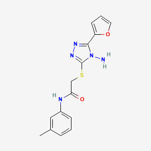 molecular formula C15H15N5O2S B2738054 2-((4-amino-5-(furan-2-yl)-4H-1,2,4-triazol-3-yl)thio)-N-(m-tolyl)acetamide CAS No. 811468-71-0
