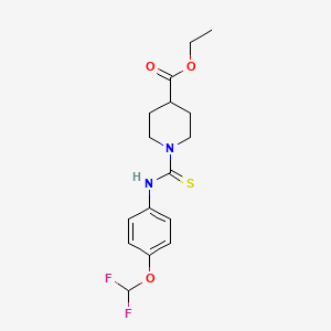 Ethyl 1-((4-(difluoromethoxy)phenyl)carbamothioyl)piperidine-4-carboxylate