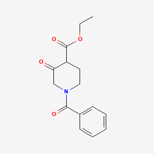 molecular formula C15H17NO4 B2738070 Ethyl 1-benzoyl-3-oxopiperidine-4-carboxylate CAS No. 1899451-34-3