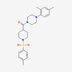 molecular formula C25H33N3O3S B2738073 (4-(2,4-二甲基苯基)哌嗪-1-基)(对甲苯磺酰基哌啶-4-基)甲酮 CAS No. 1794853-22-7