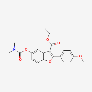 molecular formula C21H21NO6 B2738079 乙酸-5-[(二甲基氨基)氧基]-2-(4-甲氧基苯基)-1-苯并呋喃-3-甲酸乙酯 CAS No. 896819-22-0