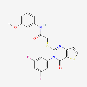 B2738083 2-{[3-(3,5-difluorophenyl)-4-oxo-3,4-dihydrothieno[3,2-d]pyrimidin-2-yl]sulfanyl}-N-(3-methoxyphenyl)acetamide CAS No. 1260632-70-9