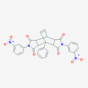 molecular formula C30H20N4O8 B273809 4,10-Bis(3-nitrophenyl)-1-phenyl-4,10-diazatetracyclo[5.5.2.0~2,6~.0~8,12~]tetradec-13-ene-3,5,9,11-tetrone 