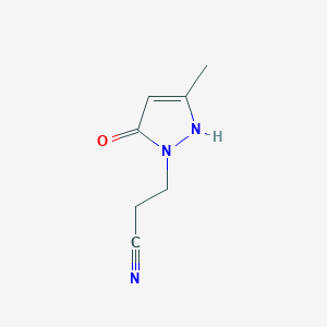 molecular formula C7H9N3O B2738099 3-(5-羟基-3-甲基吡唑-1-基)丙腈 CAS No. 41534-08-1