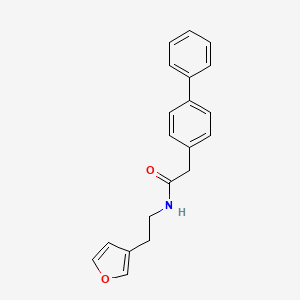 molecular formula C20H19NO2 B2738100 2-([1,1'-biphenyl]-4-yl)-N-(2-(furan-3-yl)ethyl)acetamide CAS No. 1448127-87-4