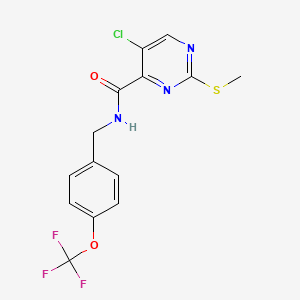 5-chloro-2-(methylsulfanyl)-N-{[4-(trifluoromethoxy)phenyl]methyl}pyrimidine-4-carboxamide