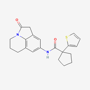 N-(2-oxo-2,4,5,6-tetrahydro-1H-pyrrolo[3,2,1-ij]quinolin-8-yl)-1-(thiophen-2-yl)cyclopentanecarboxamide