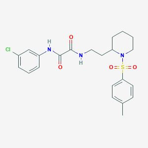 molecular formula C22H26ClN3O4S B2738115 N1-(3-氯苯基)-N2-(2-(1-对甲苯基哌啶-2-基)乙基)草酰胺 CAS No. 898415-36-6