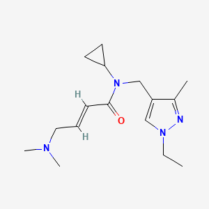 (E)-N-Cyclopropyl-4-(dimethylamino)-N-[(1-ethyl-3-methylpyrazol-4-yl)methyl]but-2-enamide