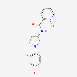 molecular formula C16H14ClF2N3O B2738129 2-chloro-N-[1-(2,4-difluorophenyl)pyrrolidin-3-yl]pyridine-3-carboxamide CAS No. 1356590-32-3