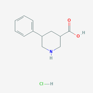 molecular formula C12H16ClNO2 B2738135 5-Phenylpiperidine-3-carboxylic acid hydrochloride CAS No. 1909308-47-9