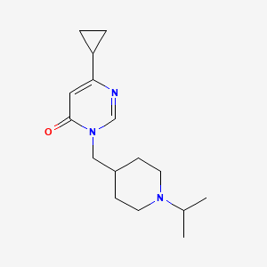 molecular formula C16H25N3O B2738140 6-Cyclopropyl-3-{[1-(propan-2-yl)piperidin-4-yl]methyl}-3,4-dihydropyrimidin-4-one CAS No. 2175884-39-4
