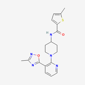 molecular formula C19H21N5O2S B2738143 5-methyl-N-{1-[3-(3-methyl-1,2,4-oxadiazol-5-yl)pyridin-2-yl]piperidin-4-yl}thiophene-2-carboxamide CAS No. 1396761-50-4