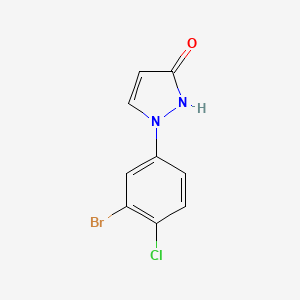 molecular formula C9H6BrClN2O B2738144 1-(3-Bromo-4-chlorophenyl)-1,2-dihydro-3H-pyrazol-3-one CAS No. 2137756-77-3