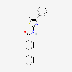 molecular formula C23H18N2OS B2738149 N-(5-甲基-4-苯基-1,3-噻唑-2-基)-4-苯基苯甲酰胺 CAS No. 318513-38-1